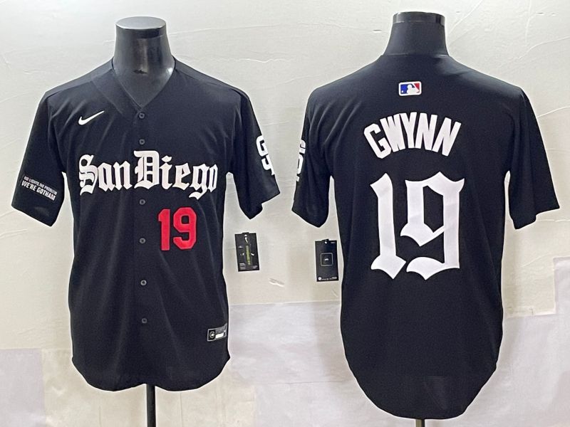 Men 2025 San Diego Padres #19 Gwynn Black Five generations Joint Name Nike MLB Jersey style 8->toronto blue jays->MLB Jersey